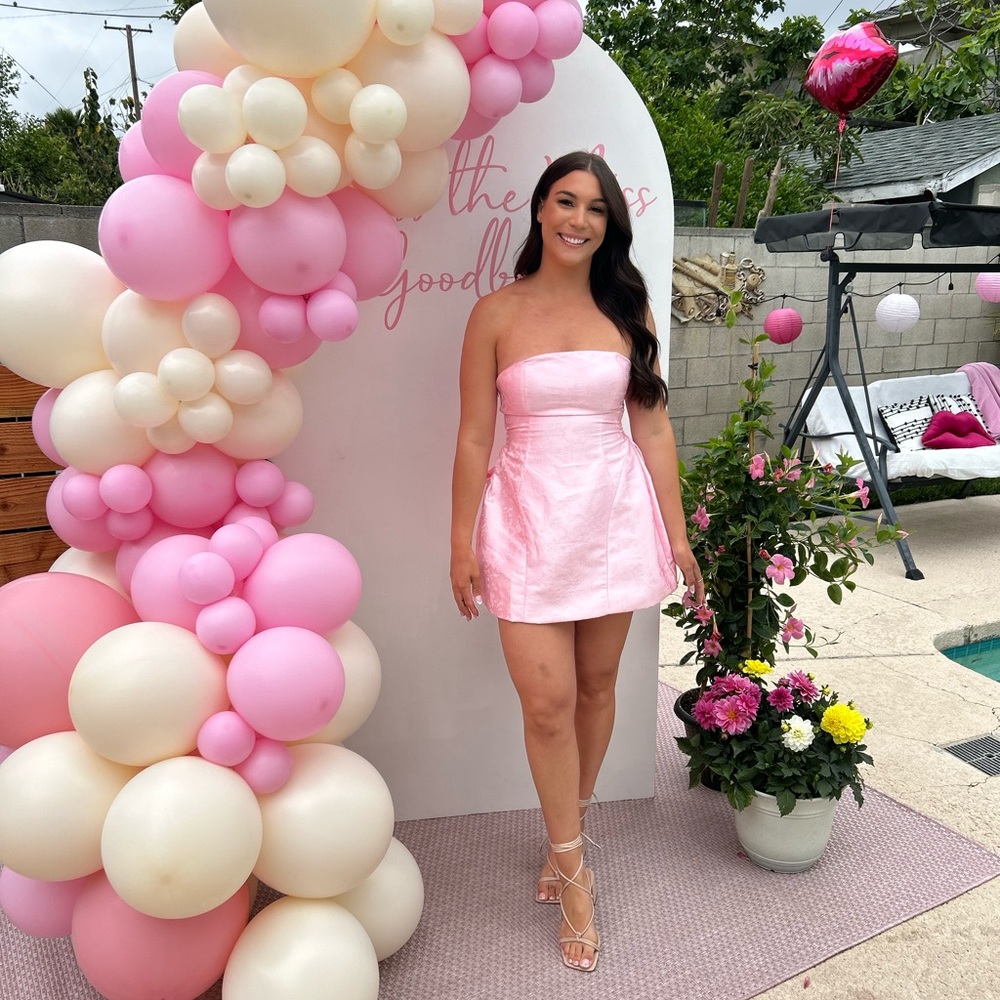 Baby Doll Pink Bow Dress